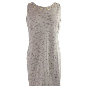 Kensie Sleeveless Grommet Ponte Sheath Dress